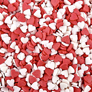купить Декоративные посыпки "Сердечки красно-белые мини" 0,75кг 16045  в интернет-магазине