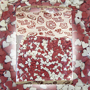 купить Декоративные посыпки "Сердечки красно-белые" 0,75кг 16038  в интернет-магазине